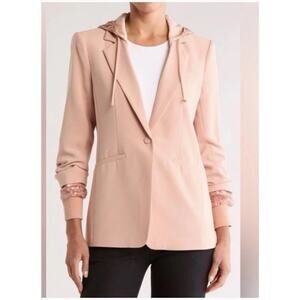 NWT Cinq A Sept Khloe Sequin Hooded Jacket in Pink SZ 14 #SJ1870